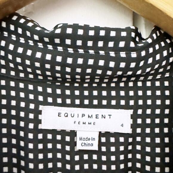 Equipment Bancort Belted Checked Crepe De Chine Shirt Dress - Picture 11 of 12